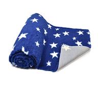 SoulPet Navy Blue Big Star High Grade Vet Bedding Non-Slip back Bed Fleece for Pets 1400gsm
