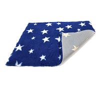 SoulPet Navy Blue Big Star High Grade Vet Bedding Non-Slip back Bed Fleece for Pets 1400gsm