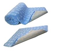 SoulPet NON-SLIP High Grade Vet Bedding Blue White Paws ROLL WHELPING FLEECE DOG PUPPY PRO BED Size: 75cm x 51cm