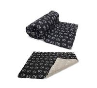 SoulPet NON-SLIP High Grade Vet Bedding Charcoal Grey Paws ROLL WHELPING FLEECE DOG PUPPY PRO BED Size: 3 Metre x 75cm
