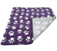 SoulPet NON-SLIP High Grade Vet Bedding Heather White Paws ROLL WHELPING FLEECE DOG PUPPY PRO BED Size: 75cm x 51cm