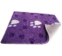 SoulPet Purple Large White Paw High Grade Vet Bedding Non-Slip back Bed Fleece for Pets