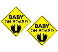 SoulQ Baby On Board Sticker,Car Decals,Safety Signs for Cars,Self-Adhesive Easy to Install Waterproof - 2pcs (T001)