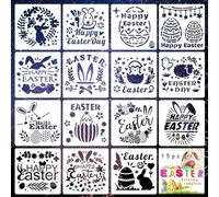SoulQool 15 Pcs Easter Template Letter Mold Painting Drawing Stencils 6 Inch Decorative Painting Stencils Reusable Stencils Photo Album for DIY Crafts Home Decor