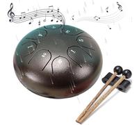 SoulQool Rain Drum for Outside Garden,Chakra Drum for Rain Outdoor, Drum Rain Chime Waterproof,Rain Drum for Garden Instrument, Chakra Drum 6 Inches 8 Notes (Brown)