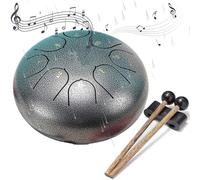SoulQool Rain Drum for Outside Garden,Chakra Drum for Rain Outdoor, Drum Rain Chime Waterproof,Rain Drum for Garden Instrument, Chakra Drum 6 Inches 8 Notes (Silver)