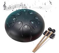 SoulQool Rain Drum for Outside Garden,Chakra Drum for Rain Outdoor, Drum Rain Chime Waterproof,Rain Drum for Garden Instrument, Chakra Drum 6 Inches 8 Notes (Black)
