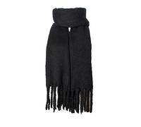 SoulQool Women Long Scarf Winter Shawl Scarves Solid Color Wraps Wool Spinning Tassel Blanket Long Stole Ladies Gifts (Black)