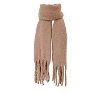 SoulQool Women Long Scarf Winter Shawl Scarves Solid Color Wraps Wool Spinning Tassel Blanket Long Stole Ladies Gifts (Khaki)