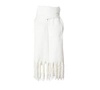 SoulQool Women Long Scarf Winter Shawl Scarves Solid Color Wraps Wool Spinning Tassel Blanket Long Stole Ladies Gifts (White)