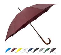 SoulRain 48" Large Umbrella-Golf Windproof Strong Stick Umbrellas,Wind Resistant Umbrella for Rain,Durable Travel & Rainproof Vintage Cane with Classic Wooden Handle for Mens & Women (wine)
