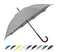 SoulRain 48" Large Umbrella-Golf Windproof Strong Stick Umbrellas,Wind Resistant Umbrella for Rain,Durable Travel&Rainproof Vintage Cane with Classic Wooden Handle for Mens & Women(Grey)