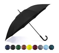 SoulRain Large Travel Umbrella Windproof 50 Inch Automatic Open Oversized J Handle Stick Umbrellas for Men and Women Unbreakable Strong Black