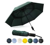 SoulRain Travel Umbrella - Windproof and Compact Umbrella for Rain - Perfect Large Auto Folding Umbrella - Ideal Car umbrella, Golf umbrella, and Travel Companion (Green)