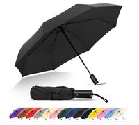 SoulRain Travel Umbrella - Windproof and Compact Umbrella for Rain - Perfect Large Auto Folding Umbrella - Ideal Car umbrella, Golf umbrella, and Travel Companion (Black)