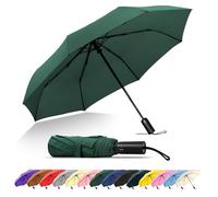 SoulRain Travel Umbrella - Windproof and Compact Umbrella for Rain - Perfect Large Auto Folding Umbrella - Ideal Car umbrella, Golf umbrella, and Travel Companion (Green)