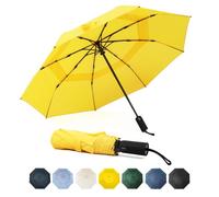 SoulRain Travel Umbrella - Windproof and Compact Umbrella for Rain - Perfect Large Auto Folding Umbrella - Ideal Car umbrella, Golf umbrella, and Travel Companion (Yellow)