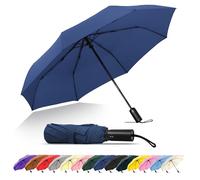 SoulRain Travel Umbrella - Windproof and Compact Umbrella for Rain - Perfect Large Auto Folding Umbrella - Ideal Car umbrella, Golf umbrella, and Travel Companion (Navy Blue)