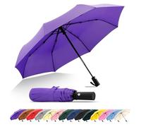 SoulRain Umbrellas for Rain, Durable & Compact Umbrella, Backpack, Purse, Portable Umbrella for Travel - Auto Open Close Strong Fiberglass(Purple)