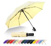 SoulRain Umbrellas for Rain, Durable & Compact Umbrella, Backpack, Purse, Portable Umbrella for Travel - Auto Open Close Strong Fiberglass(Ivory)