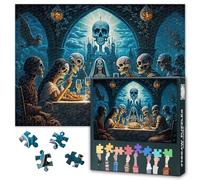 Souls Sitting at Banquet Puzzles for Adults 1000 Pieces Day of the Dead Theme Jigsaw Puzzle 1000 Pieces for Adults Difficult Challenging Puzzles as Gift for Family Party 27.5"X19.7"