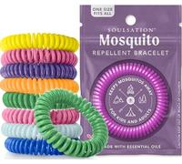 SoulSation 25 Pack Mosquito Repellent Bracelets, DEET-Free for Kids & Adults, Individually Wrapped Bands