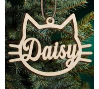 SOULSIS Custom Cat Christmas Ornament Personalized Your Cat's Name Christmas Ornament a Cat Lover Christmas Tree Decor