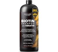 SOULSPA PURE Biotin Shampoo with Keratin - Advanced Formula Against Dandruff, Growth and Repair of Hair - Relieves Scalp with Tea Tree Oil and Dht Blockers