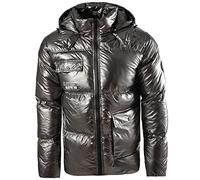 Soulstar Men's Zip Up Long Sleeve Puffer Jacket Lightweight Winter Coat Grey XL