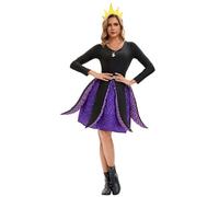 Soulty Octopus Costume for Women Hallowen Suit Costumes Holiday Party Cosplay, Black and Purple, Large