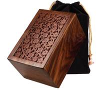 SOULURNS - Tree of Life Handmade Rosewood Urn, Wooden Urns for Human Ashes Adult, Burial-Cremation Urns | Pet Urn, Wooden Box | Custom Engraving | Large Size | Plush Velvet Bag Included