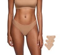 SOULVOR MagneticFit Thongs for Women Sexy Underwear Comfort Tagless Knickers Low Rise Breathable Panties 3 Pack Natural (3pack) XXL