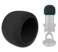 SOULWIT 2Pcs Microphones Pop Filter for Logitech Creators Blue Yeti/Yeti Pro USB, Protective Mic Cover Windscreen Foam - Black