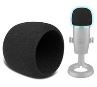 SOULWIT 2Pcs Microphones Pop Filter for Logitech for Creators Blue Yeti Nano USB Microphone, Protective Mic Cover Windscreen Foam - Black
