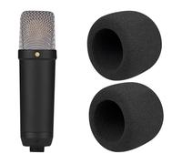 SOULWIT 2Pcs Microphones Pop Filter for RØDE(Rode) NT1 Series(Gen 1/2/3/4/5/Signature)/NT1-A, Protective Mic Cover Windscreen Foam - Black