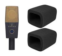 SOULWIT 2Pcs Pop Filter for AKG C414 XLII/XLS Microphone - Black