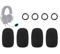 SOULWIT 4Pcs Mic Cover for Razer Headphones - Black | for Razer BlackShark V2/V3/Pro, Barracuda X, Kaira, Kraken V3/Pro Headphones