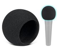 SOULWIT 4Pcs Microphones Pop Filter for Shure SM58/SM58 Pro/BETA 58A, Protective Mic Cover Windscreen Foam - Black