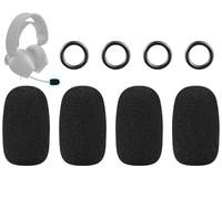 SOULWIT 4Pcs Protective Microphone Foam Cover Pop Filter for Alienware Pro/AW310H/AW510H/AW520H/AW720H/AW725H/AW920H/AW988 Headphones, Mic Cover WindScreen with High-Density Foam - Black