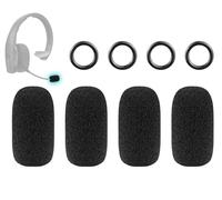SOULWIT 4Pcs Protective Microphone Foam Cover Pop Filter for BlueParrott B250XT/B350XT/B450XT/B550XT/B650XT/C400XT/S450XT/S650XT Headphones, Mic Cover WindScreen with High-Density Foam - Black