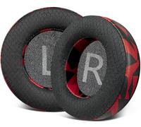SOULWIT 80mm Mesh Fabric Earpads Replacement for AKG Pro Audio K175 Headphones, Ear Pads Cushions with Noise Isolation Foam - Red Storm