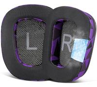 SOULWIT Cooling-Gel Ear Pads Cushions Replacement for Logitech G35 G930 G933 G933S G935 G633 G633S G635 G533 G430 G431 G432 G433 Gaming Headset, Earpads for G332 G230 G231 G233 Headphones-Purple Black