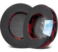 SOULWIT Cooling Gel Earpads Replacement for OneOdio Pro-10/Pro-30/Pro-50/Studio HiFi/Studio Pro-C Y80B/Monitor 60 Headphones, Ear Pads Cushions with High-Density Foam, Ice Silk Fabric - Red Storm