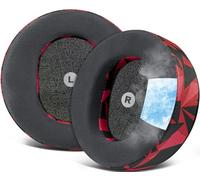SOULWIT Cooling Gel Replacement Earpads for Audeze Maxwell (Do Not Fit Maxwell 2) Headphone, Ear Pads Cushions with Breathable Ice Silk Fabric, High-Density Noise Cancelling Foam - Red Storm
