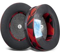 SOULWIT Cooling-Gel Replacement Earpads for Audeze Penrose/Penrose X/Mobius, Ear Pads for HyperX Cloud Orbit/Orbit S Headphones, Cushions with Ice Silk Fabric, Noise Isolation Foam - Red Storm