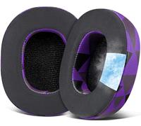 SOULWIT Cooling-Gel Replacement Earpads for Skullcandy Hesh 3/ANC/Evo & Crusher Wireless/540/ANC/Evo & Venue ANC Over-Ear Headphones, Ear Pads Cushions with Ice Silk Fabric - Purple Black