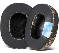 SOULWIT Cooling-Gel Replacement Earpads for Skullcandy Hesh 3/ANC/Evo & Crusher Wireless/540/ANC/Evo & Venue ANC Over-Ear Headphones, Ear Pads Cushions with Ice Silk Fabric - Black Gold