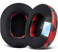 SOULWIT Cooling-Gel Replacement Earpads for Skullcandy Hesh 3/ANC/Evo & Crusher Wireless/540/ANC/Evo & Venue ANC Over-Ear Headphones, Ear Pads Cushions with Ice Silk Fabric - Red Storm