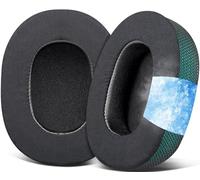 SOULWIT Cooling-Gel Replacement Earpads for Skullcandy Hesh 3/ANC/Evo & Crusher Wireless/540/ANC/Evo & Venue ANC Over-Ear Headphones, Ear Pads Cushions with Ice Silk Fabric - Dark Green