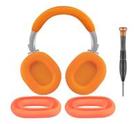 SOULWIT Ear Pads Cushions + Headband + Silicone Earpads Cover Protector, Replacement Kit for ATH M50, M50X, M50XWH, M50XBT, M50XBT2, M50S/LE Headphones, Replacement Repair Part (Orange)